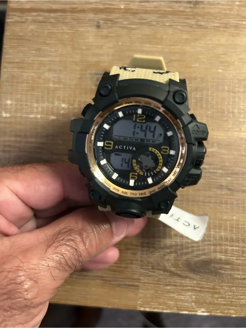 ACTIVA Digital-Analog Sport Watch in Black and Rose Gold